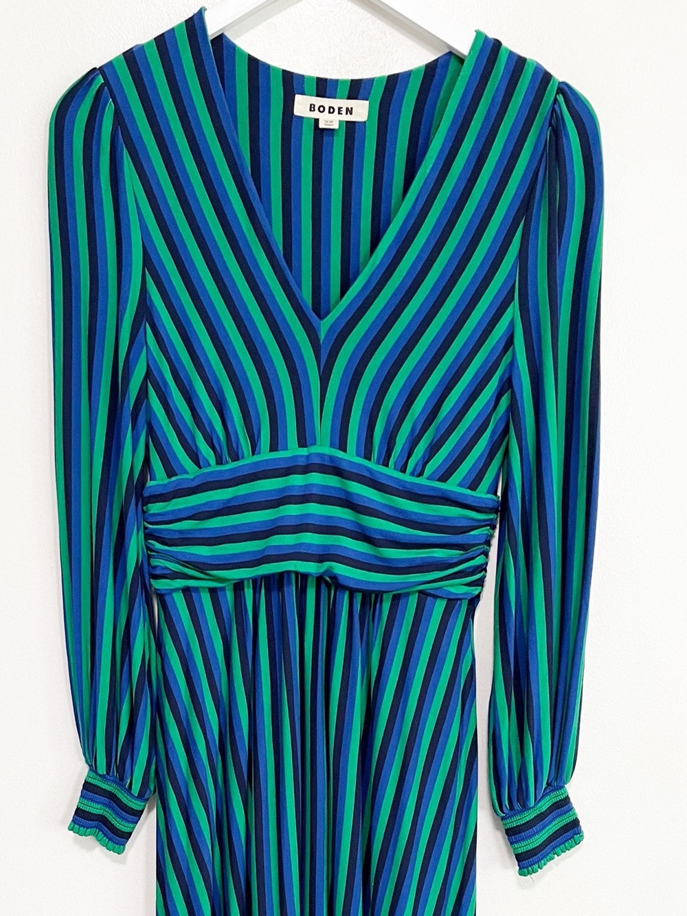BOGO! Boden Daphne Jersey Maxi Dress Green Blue Stripe Size 6 - Picture 4 of 8